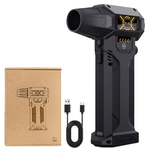 Air Duster Ac-27, Ac-27 Turbo Fan, Elektrische Staubgebläse mit Taschenlampe, 130000 U/min Druckluftspray Staubgebläse, Einstellbarer Gang wiederaufladbare Luftgebläse, Mini-Gebläse für PC, Auto, Haus