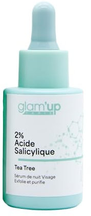 Glam Up Paris - Sérum Visage Anti-Imperfection - Tea Tree - Exfolie & Purifie la Peau - Anti-Acné - K-Beauty - 2% Acide Salicylique - 30 ml