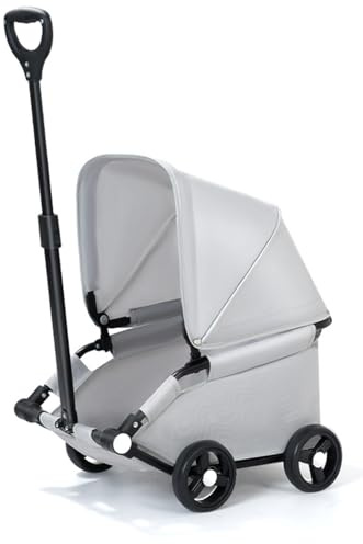 XIUWOUG Kleinhunde-Wagen für Haustiere | Rollwagen für den Außengebrauch mit Stange zum Ziehen | zusammenklappbarer Spazierwagen für Hunde,A