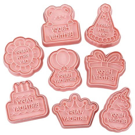 8-teiliges stabiles Fondant-Keksstempel-Set, tragbar, Fondant, Kekse, Formen für individuelle Geburtstagsplätzchen