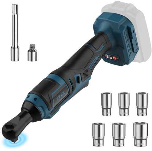 Outil de clé à cliquet 3/8 pour batterie Makita 18 V Li-Ion, moteur sans brosse, jeu de clés à cliquet électrique avec tête renforcée, interrupteur R&F, 6 douilles, adaptateur 3/8 vers 1/4