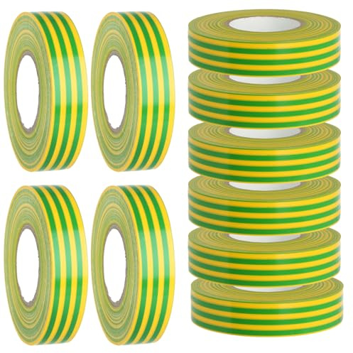 Masterpart 33 Metre Green/Yellow Earth Electrical PVC Insulating Tape 19mm x 33m Pack Of 10
