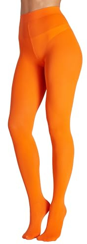 Seidiva Collant Donna Colorati 80 Denari Opachi a Vita Alta, Calze Collant Morbidi Coprenti e Confortevoli, Oltre 30 Colori, Arancione S-M
