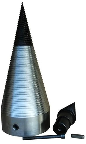 Generisch Spaccalegna conico da 150 mm, attacco da 40 mm, con punta scanalata da 12 m, 10 mm, intercambiabile (scanalatura da 10 mm)