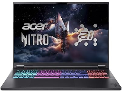 Acer Nitro 18 AI, Gaming Laptop, Ryzen 9, RTX 5060, 32GB RAM, 1TB SSD | 18 WQXGA 165Hz, AMD Ryzen AI 9 365, NVIDIA RTX 5060, 32GB RAM, 1TB SSD, Windows 11, QWERTZ, AN18-61-R8HK