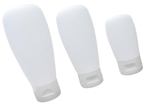 Zerodeko Bouteilles Rechargeables en Silicone Lot de 3 Étanches 30ml 60ml 100ml, Flacons Portables et pour Lotion Cosmétiques Adaptés pour Voyage en Extérieur