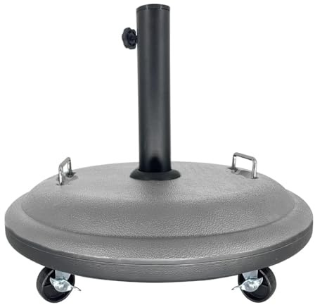 Acomoda Textil – Base de Sombrilla Ajustable, Estable y Resistente para Terraza, Jardín y Patio. Pie de Sombrilla con Adaptador Manejable para Parasol. (25 kg)