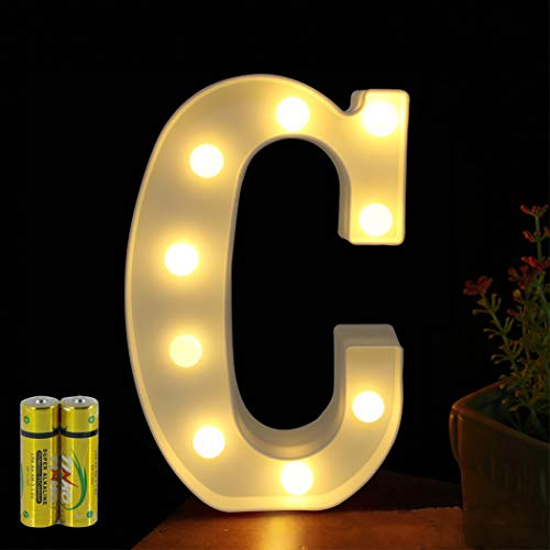 HONPHIER® Buchstaben Lichter Alphabet Lampe LED Brief Beleuchtung Buchstabe Licht Beleuchtete Buchstaben Nachtlichter Dekoration für Geburtstag Party Hochzeit Kinderzimmer (C)