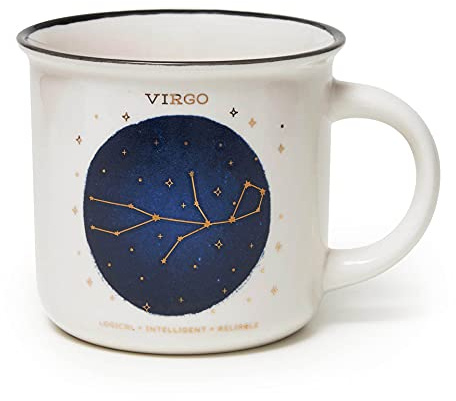 Legami - Tazza, Count Your Lucky Stars, Tazza in Porcellana New Bone China, Segno Zodiacale Laminato in Oro, Lavabile in Lavastoviglie, Capacità 350 ml, Tema Virgo