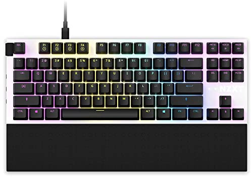 NZXT Function TKL 2022 Clavier de Jeu mécanique pour PC - Lumineux - Commutateurs RVB linéaires - Interrupteurs compatibles MX - Échange à Chaud - Coque en Aluminium - Noir US (QWERTY)
