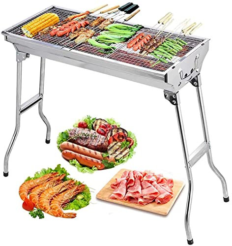 ZPYXBH Barbecue A Carbonella Portatile, Carbone Griglia Barbecue per 5-10 Persone, Barbecue da Esterno BBQ Grill Carbone Pieghevole per Picnic, Riunione di Famiglia in Balcone E Giardino