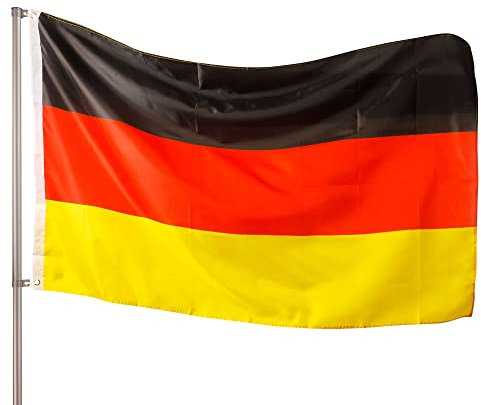 PHENO FLAGS Premium Deutschland Flagge 90x150cm - Extrem wetterbeständige Fahne mit Messingösen, 100% Polyester, robuste Doppelnaht & in lebendigen Farben - ideal für Flaggen-Liebhaber