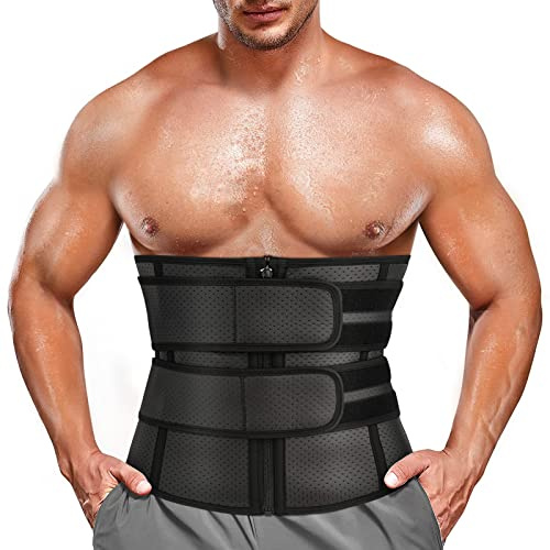 CHUMIAN Bauchweggürtel Herren Fitnessgürtel Body Shaper Schwitzgürtel Taillenmieder Verstellbarer Waist Trainer Gürtel