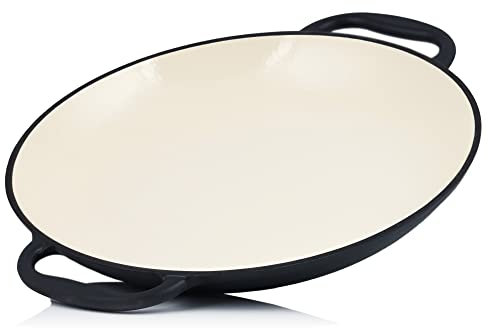 Mahlzeit Padella per Paella Smaltata | Ø 35 cm | Blue Berry | in Ghisa Con Due Manici | per Grill, a Prova di Forno