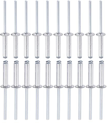DTGN 4mm x 20mm (DXL) Blind Rivets - 120Pack - Good for Machinery Joining - Aluminum Dome Open End Rivet