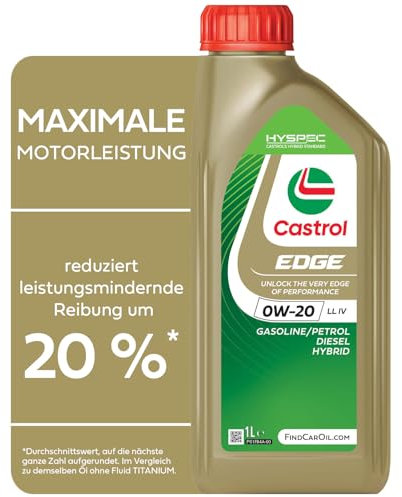 Olio lubrificante per motore auto Castrol Edge 0W-20 LL IV 1 litro