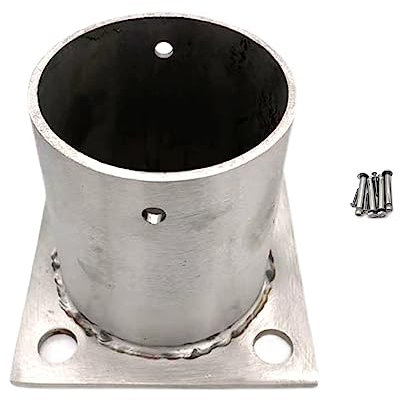Pfostenträger Aufschraubhülse Kettengliedzaun Pfosten Bodenflansch Mit Bolzen Und Schrauben, Solide Zaunpfosten Betonhalterung Für Terrasse, Briefkasten & Fahne Runde Säule ( Size : Dia 2 2/5in(60mm)