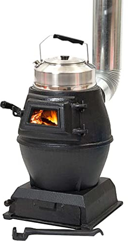 Portable Camp Stoves - Small Wood Burner with Glass Window for Heating, Cooking - Compact Tent Heater Ideal for Camping, Hiking - Black