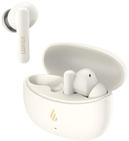 Edifier X5 Pro Aktive geräuschunterdrückende Ohrhörer mit KI-gestützten Anrufen, Schnellladung, Spielmodus, App-Anpassung, IP55 wasserdicht, True Wireless Bluetooth 5.3 Ohrhörer - Elfenbein