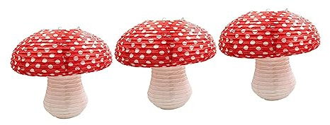 DOITOOL 3d Paper Mushroom Lanterns Garden Decor Party Decorations Mushroom Garden Ornaments