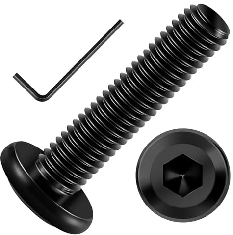 20 Stück M6 x 30 Schrauben, Flachkopfschrauben M6 | Innensechskant Edelstahl A2 V2A Vollgewinde Schwarzes Oxid mit Hex Key