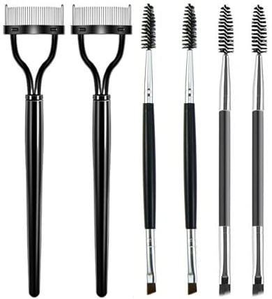 Ensemble de 6 Pinceaux à Mascara, Brosse à Sourcils, Brosse à Sourcils 2 en 1, Pinceaux de Soin des Cils à Sourcils, Brosse à Recourber Les Cils, pour Sourcils ou Cils