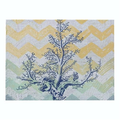 Manteles Individuales Coral Amarillo - Verde Salvamanteles Individuales Lavable Mantel Individual Resistente Calor Individuales Mesa Engrosar Salvamanteles Bajoplatos 30x45cm x2