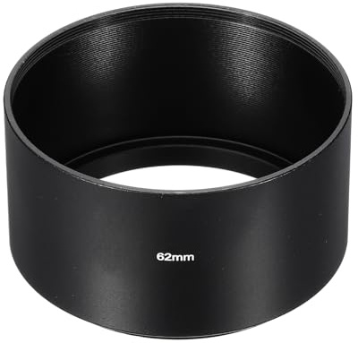 PATIKIL 62mm Gegenlichtblende, Langbrennweite, mattierte Innenfläche, antireflektierende Blende mit Reinigungstuch für Kameraobjektiv, Schwarz
