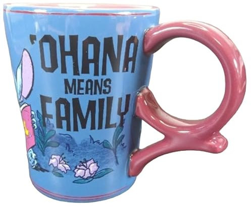 Disney Lilo and Stitch - Taza con asa decorativa de pato Ohana Means Family