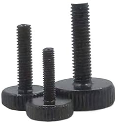 oavhvchg 5/10 Stück M3 M4 M5 Länge 6–30 mm schwarzer Stahl Flachkopf Rändelschraube handfest anziehen Computerschrauben(M3 x 30mm 10pcs)