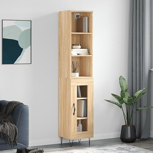 LLEZKBR Möbelstück-Highboard Sonoma Eiche 34,5x34x180 cm Holzwerkstoff