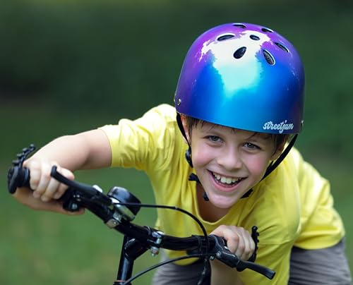 streetjam Unisex Jugend Caschetto Colorshifter Helm, Lila, Taglia unica Bambino