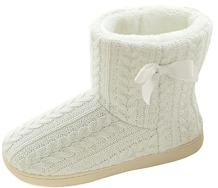 WESIEVYA 1par De Invierno Para Mujer Calzado Interior Antideslizante De Algodón Gruesa Botines Cálidos Hogar Para