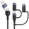 Pluggify 60W USB C Multi USB Kabel, 6 in 1 Multi Ladekabel USB C Kabel PD 3A Universal Ladekabel Schnellladekabel USB A/C auf Typ C/iP/Micro Nylon Mehrfach Ladekabel für Laptop Handy (1.2M Schwarz)