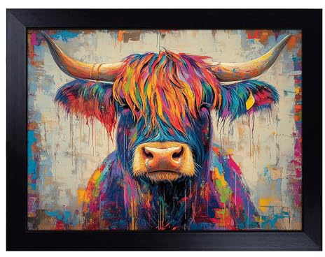 Highland Cow in Colour Vol.1 | Lap Tray with Padded Cushion, Portable Surface with Bean Bag Base, Perfect Surface for Working, Crafting, TV Eating and Laptop Use