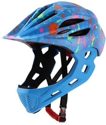 Pegciuho Casque de Vélo pour Enfants, élégant et Respirant, Casque Intégral pour Garçons et Filles, Bleu