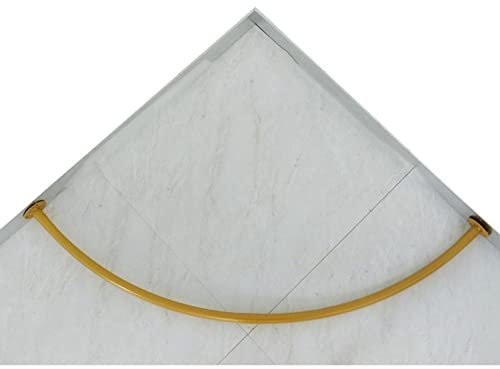 Generisch Goldene Eck-Umkleidekabinen-Vorhangstange mit einfachen Ankleidezimmer-Regalen, Metallregal für Umkleidekabinen, Duschvorhangstange, 100 x 100 cm