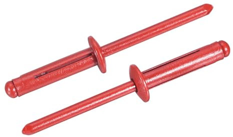 sourcing map Aluminiumnieten mit rundem Kopf, 3/16 x 3/4 Zoll, Tri-Grip-Nieten, Sortiment, Glühbirnen-Stil, Nieten für Heimwerker, Blech, Autoreparaturen, Möbel, Boote, 60 Stück (rot)