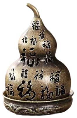 Bruciatore di profumo di zucca cinese con incisione centinaia di fortuna, per feng shui e meditazione