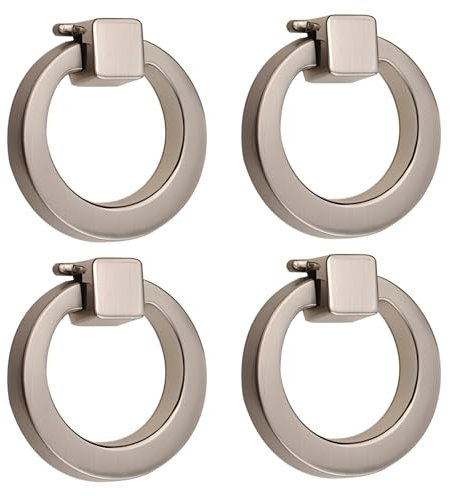 Türklopfer aus Zinklegierung und Edelstahl, moderner Ziehgriff für Schränke und Schubladen, gebürstetes Silber-Finish