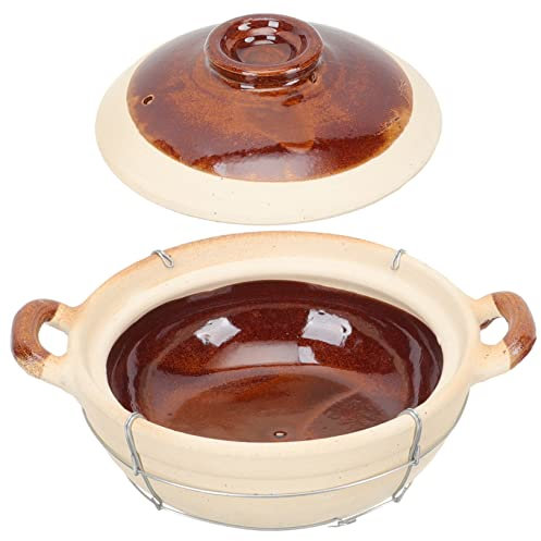 LIFKOME Cacerola De Barro China Pequeña 0,5l Asa Única Resistente Al Calor, Olla De Cocina Tradicional Para Guisar y Preparar Arroz, Utensilio Casero Para Estofados y Sopas