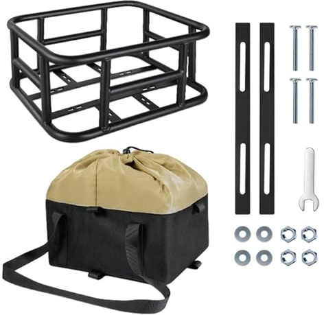 Gralara Cesta Trasera para Bicicleta con Bolsa Interior Desmontable, Capacidad de Carga de 30 kg, fácil de Instalar.