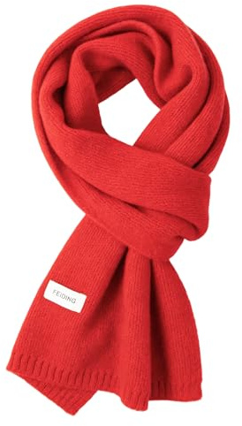 Winter Knit Scarf for Women Solid Color Long Scarf Warm Neck Wrap Accessory