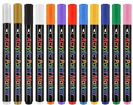 Rotuladores multifuncionales de pintura acrílica de 12 colores, de secado rápido, marcadores de graffiti, bolígrafos de dibujo para adultos y niños