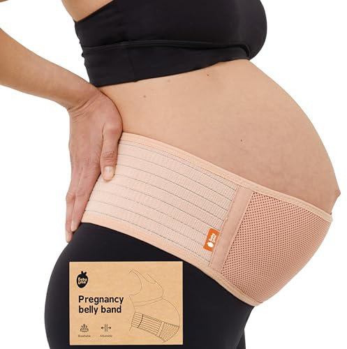 Baby Uma Graviditetsbälte gravid dam, lätt och andas, justerbart stödband med kardborreband, bekvämt magstöd (2XL)