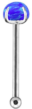 eeddoo Nasen-Piercing Opal Nasenstecker Silber Edelstahl Dunkel Blau