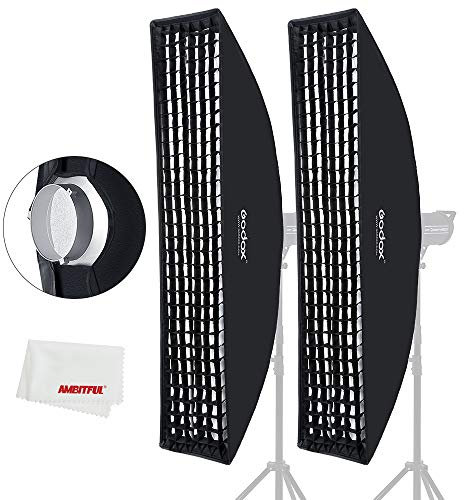 Godox Softbox Strip Honeycomb Grid Rectangular Softbox for Photo Strobe Studio Flash Bowens Mount(2PCS) (FW35X160)