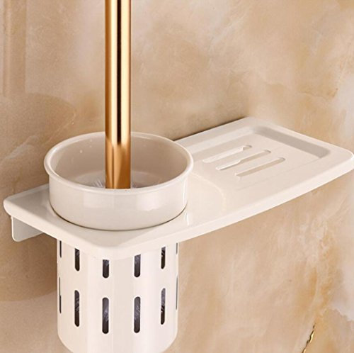 HUYYA Set di spazzole da Bagno, portapiatti in Alluminio Anticato Spazzola per Toilette con spazzole a Parete e spazzole Lavamani da Bagno con Supporto Abbinato,D