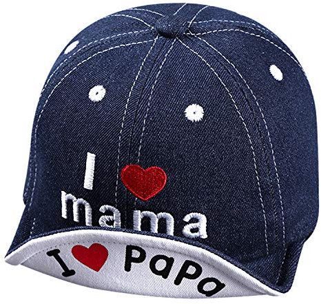 ITODA Kindercap Kinder Basecap Denim Baseball Cap Baby Baseballkappe Baumwolle Kindermütze Mädchen Junge Sonnenhut Verstellbar Kinderhut Sonnenschutz Babymütze für 1-2 Jahre Alt Kinder (Dunkelblau)