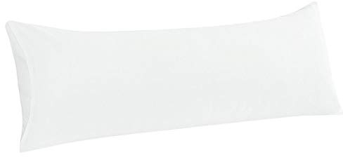 PiccoCasa Kissenbezug langes Kissen Kopfkissenbezug lang mit Hotelverschluss aus Mikrofaser Serie 1800 für Körperkissen Schlafkissen Weiß 50x150cm